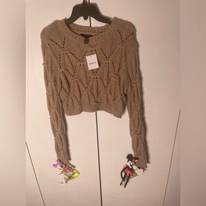 Forever 21 mesh crock, top, long sleeve sweater blouse ￼